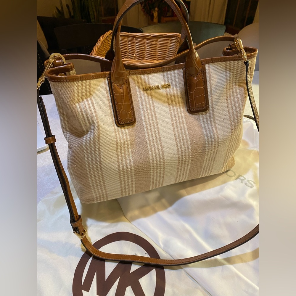 Michael Kors Striped canvas Tote
